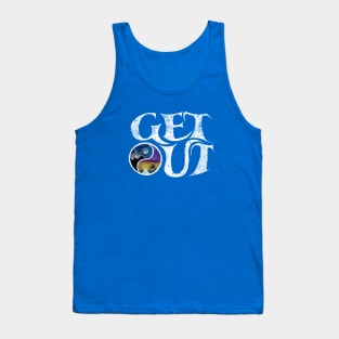 Get Out and Explore Wanderlust Yin Yang Mountains Oceans Moonrise Sunrise Sunset Tank Top